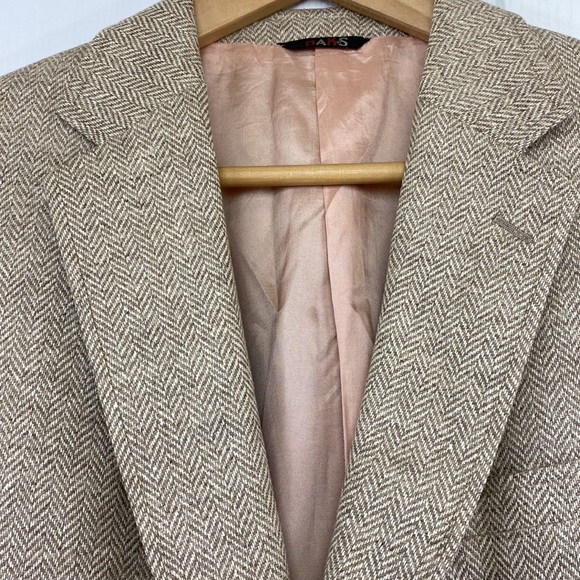 VINTAGE DAKS Elbow pad wool/silk blend Blazer Jacket - Picture 3 of 13